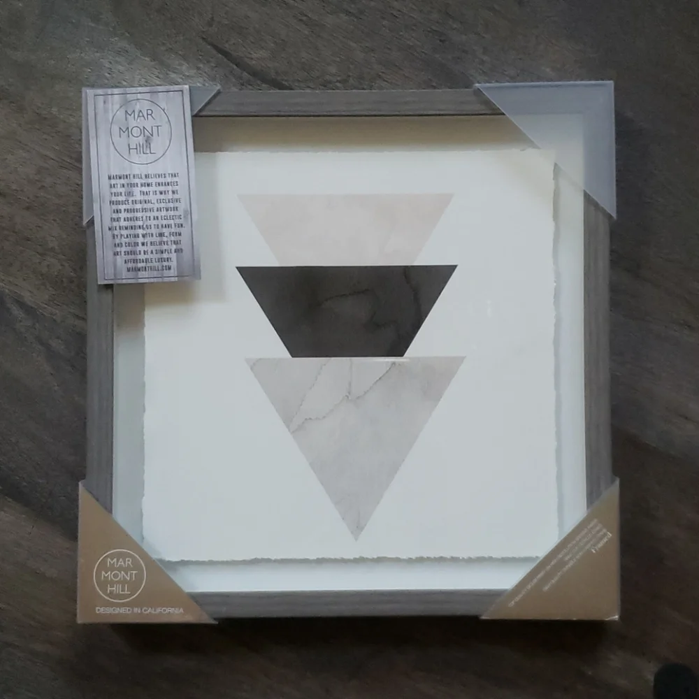 Marmont Hill Triangle Stack Framed Wall Art NWT